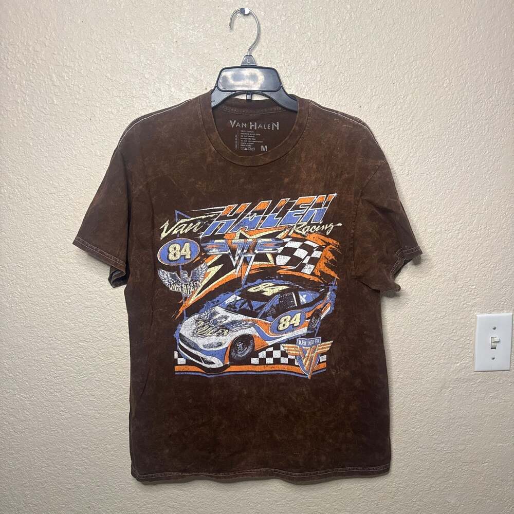 Van Halen 1984 Racing Graphic Mineral Wash T-Shirt Size Medium